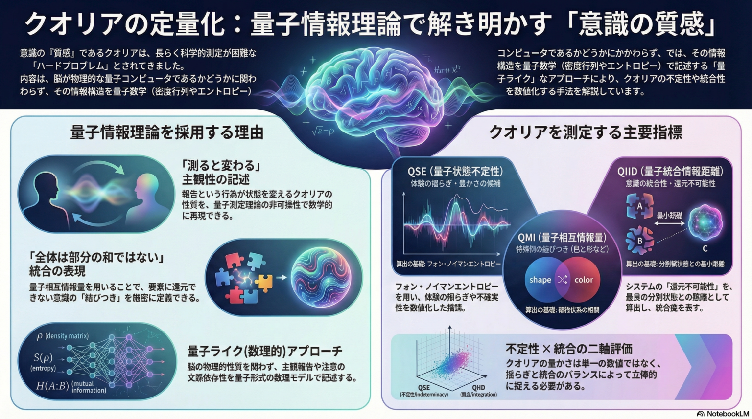 クオリアを量子情報エントロピーで定量化できるか?意識研究の最前線
